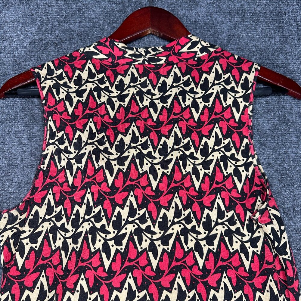 Diane von Furstenberg Top Womens Small Sleeveless Blouse Silk Blend Tie Neck - Picture 6 of 6